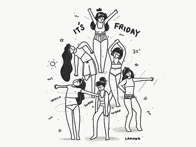 Its Friday comic cute digital art doodles drawing fashion girls illustration ipad pro lettering sketch women