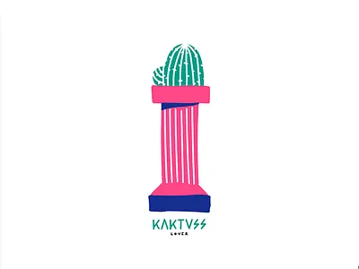 KAKTUSS LOVER cactus digital drawing illustration image love nature painting picture pink plants