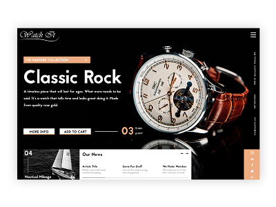 Watch It Homepage accent colors clean homepage lines luxury numbers time watch web design web development website