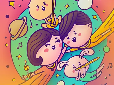 Indian Sangeet Kawaii Illustration cute indian invitation kawaii sangeet scdbalaji