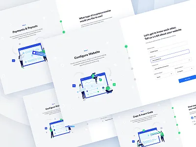 Wizard for Crypto Payments crypto dashboard design flat illustration landing onboarding steps ui ux web wizard