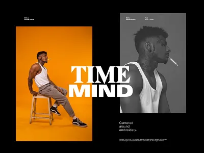 Time Mind Magazine #1 black bold dark grid layout magazine typography