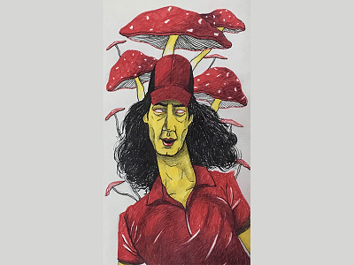 lost ! black colors dude handdrawing illustration lost penart red yellow