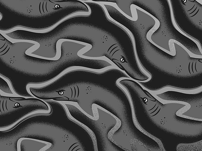 Sharks illustration pattern tessellation