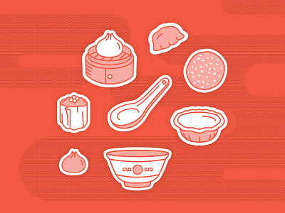 Sunday Dim Sum chinese food dim sum dumplings illustration