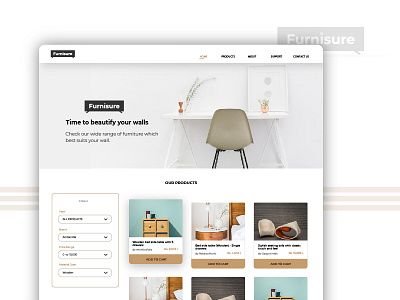 Furnisure - Landing Page Concept color theory creative design funiture landing page new space ui user experience ux web website