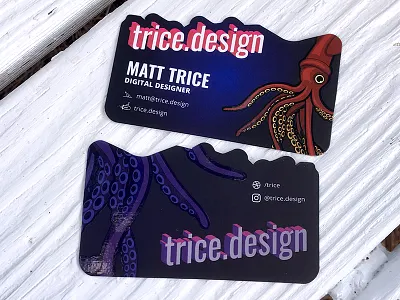 Biz cards printed! business card die cut illustration