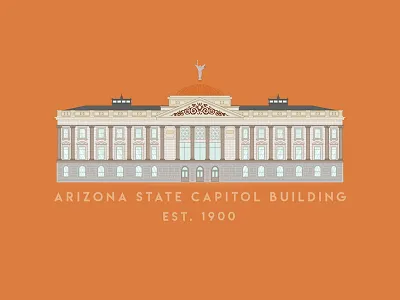 Arizona Capitol Building architecture arizona building capitol government illustrator phoenix