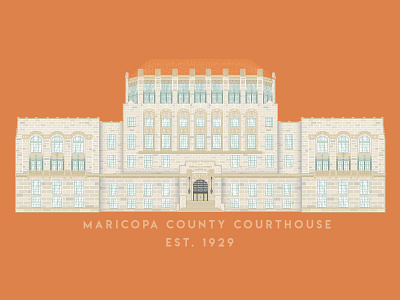 Maricopa County Courthouse architecture arizona building capitol government illustrator phoenix