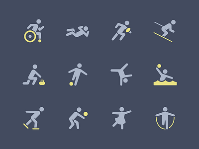 Sport Silhouettes @ @glyph @icons @illustration @nucleo @soccer @sport @stating @waterpolo volleyball