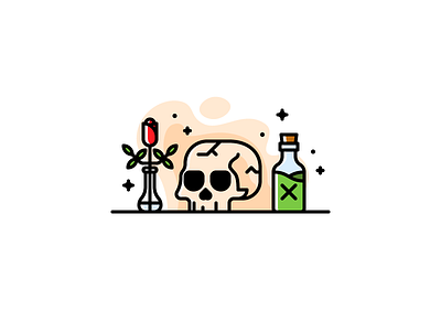 Poison adobeillustrator art artwork colored icon outline pixelperfect pixels poison rose skull vector