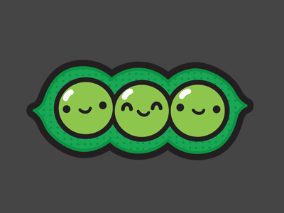 Peas in a Pod cute green kawaii kawaii peas kids pea pod peas peas in a pod vector vegan vegetables