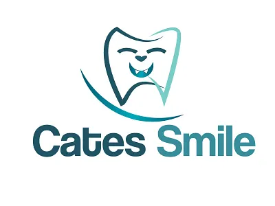 Dribble Cat Smile Logo cartoon cat cates creative dental dentist doctor family fun logo practice smile teeth tooth