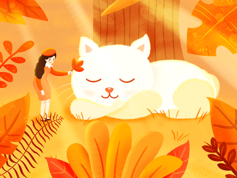 The sleeping cat illustration lovely animals