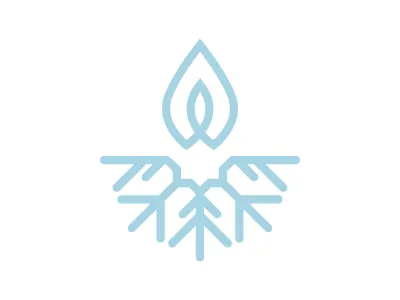 Snow Candles logo aquamarine blue branding candle flake of snow flame localsmd logo minimalist snow snow candles snowflake