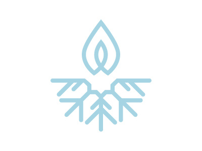 Snow Candles logo aquamarine blue branding candle flake of snow flame localsmd logo minimalist snow snow candles snowflake