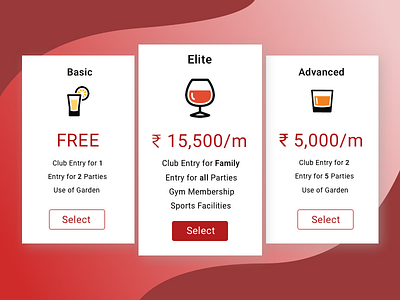 Pricing Page 030 030 club membership dailyui elite pricing