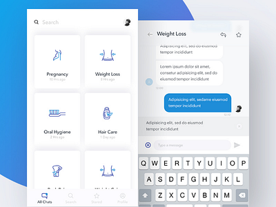 Patient chatting app android chatting app ios mobile app patient app visual design