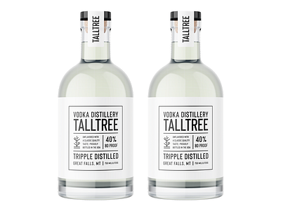 Talltree Vodka Bottle Mockup alcohol brand mockup modern monoline packaging talltree vodka