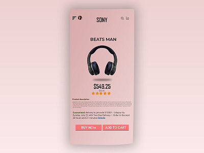 Headphone Ui app design headphone shopping sony ui user interface ux website