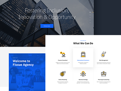 Fissue Agency Landing Page agency business consultant design finance landing ui ux web