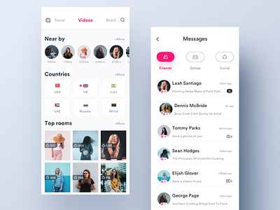 Social animation app cards clean dashboard design gif interaction interface ios iphone johnyvino minimal mobile profile social ui user ux white