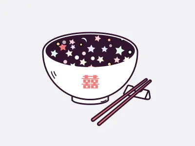 bowl of star bowl chopsticks cute illustration sketch star