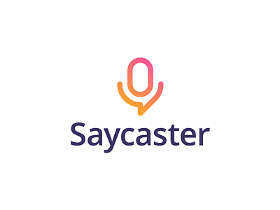 Saycaster artangent broadcast bubble cast listen logo mic podcast say talk