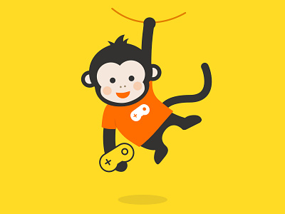 mascot design-monkey fun game mascot monkey