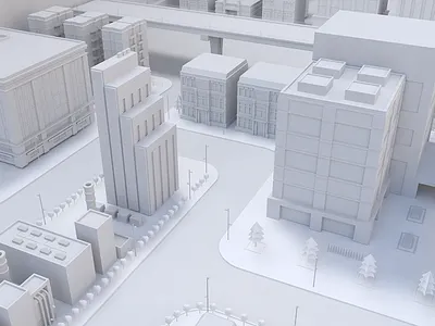 Old work by C4D building c4d city street