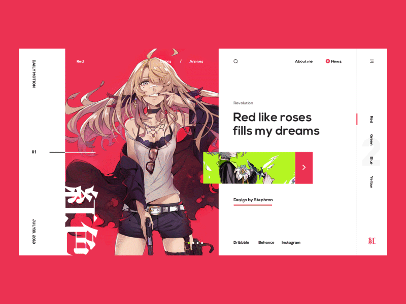 Daily Motion_R&G animation chinese daily design green illustrations motion red ui ux web