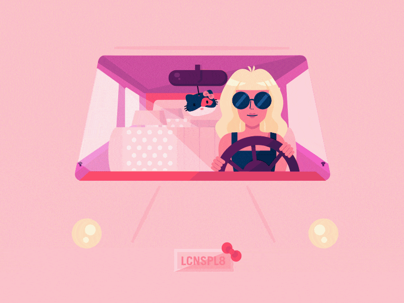 ᕕ( ⁰ ▽ ⁰ )ᕗ 2d ae car car interior character drive driving gif loop motion texture vector