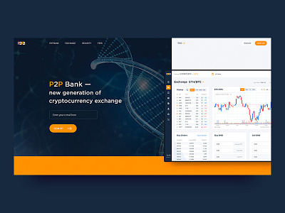 P2PB landing page blockchain coin crypto cryptocurrency dashboard exchange landing landingpage