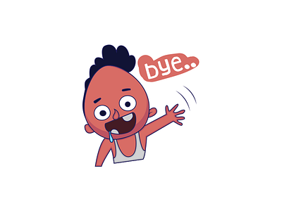 Bye Sticker cartoon stickers character sticker chat stickers indian cartoon indian stickers man cartoon stickers