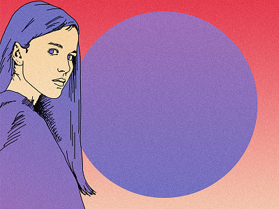 SOPHIE circle colorful comic drawing girl love moon portrait shade shadow sun