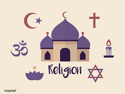 Religion Symbol Vector digital art graphic hindu illustration islam judaism religion vector christianity