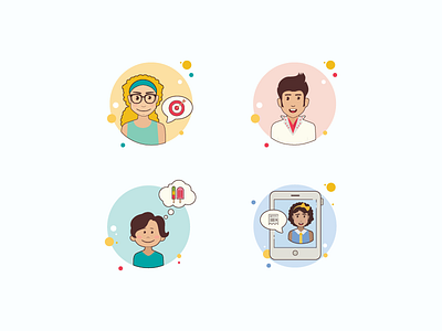 Circle Bubbles icons app design character color design design tools digital art flat design graphic design icons illustration illustrator interface illustration people ui user experience user interface ux vector vector art web design