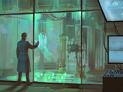 Birth Of AI illustration matte art si fi sifi