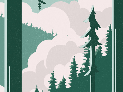 Clouds rolling over the hills adventure explore forest landscape mountains nature outdoors texture tree vintage wild woods