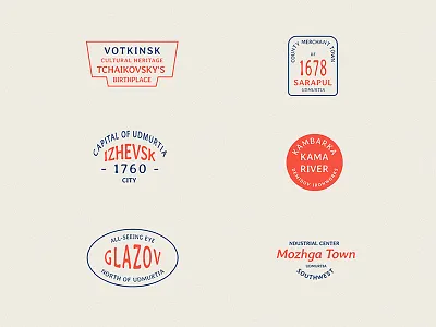 Vintage badges for cities and towns badges city lettering logo type typography vintage