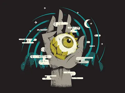 Cult Beer brewery eye hand hops hypnotic occult spiral