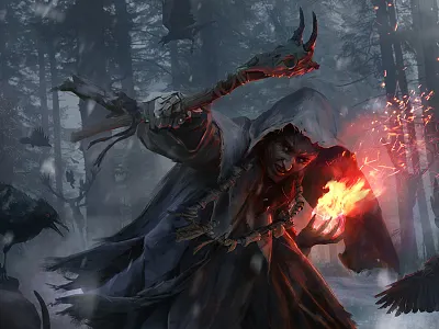 Witch fantasy illustration matte art