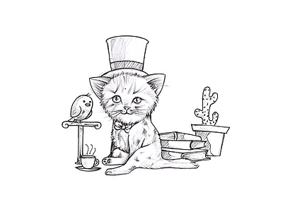 Cat Sketch Design animal sketch cartoon sketch character cute draw pencil sketch sketch sketching