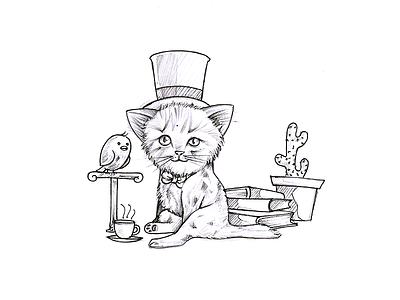 Cat Sketch Design animal sketch cartoon sketch character cute draw pencil sketch sketch sketching