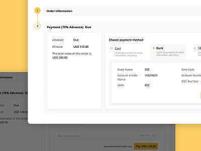 Order Management Screens architecture colors container modules payment user flow webdesign
