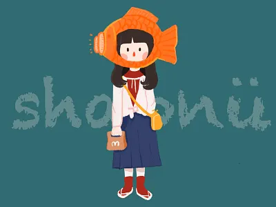 girl cat cute girl illustration