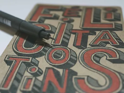 Félicitations / Congrats handlettering handmade handmadefont handmadetypograhy illustration lettering pen typography vintage