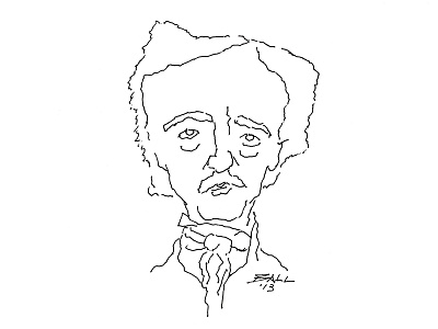 Edgar Allan Poe illustration pen and ink