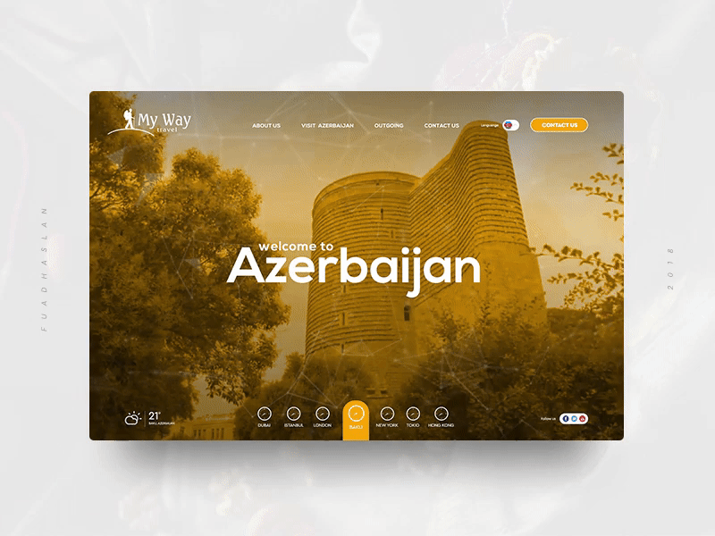 My Way azerbaijan index landing page travel web design website