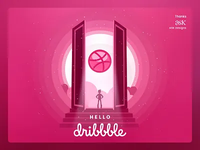 Hello Dribbble design first hello dribble illustration welcome